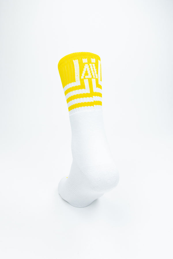 Walsh Crew Sports Socks - Yellow/White