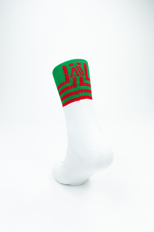 Walsh Crew Sports Sock-Green/Red