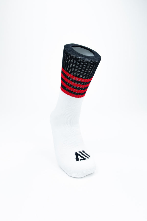 Walsh Crew Sports Socks - Black/Red/White