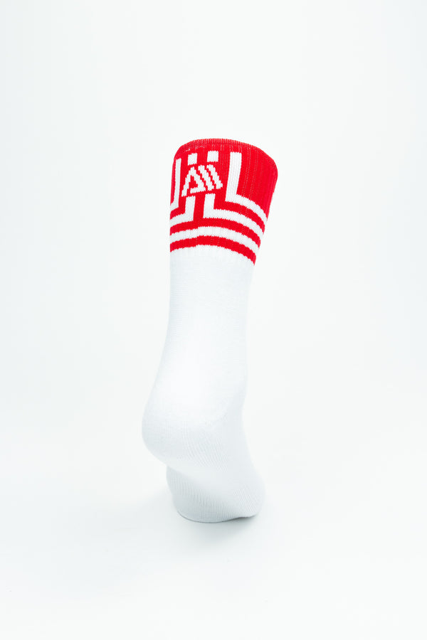 Walsh Crew Sports Socks-Red/White