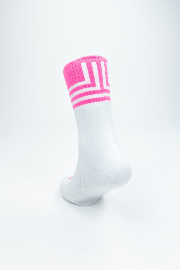 Walsh Crew Sports Socks - Pink/White