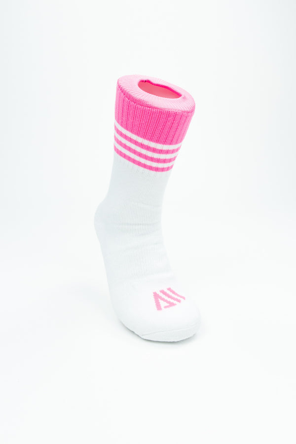Walsh Crew Sports Socks - Pink/White