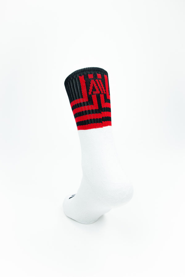 Walsh Crew Sports Socks - Black/Red/White