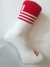 Walsh Crew Sports Socks-Red/White